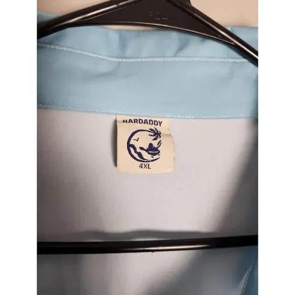 Hardaddy Hawaiian Shirt Size 4XL Blue Pirate Button Front Short Sleeve - Picture 3 of 8